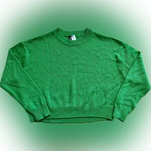 Divided HM Womens Sweater Green Long Sleeve Pullover Lightweight Knit Size S